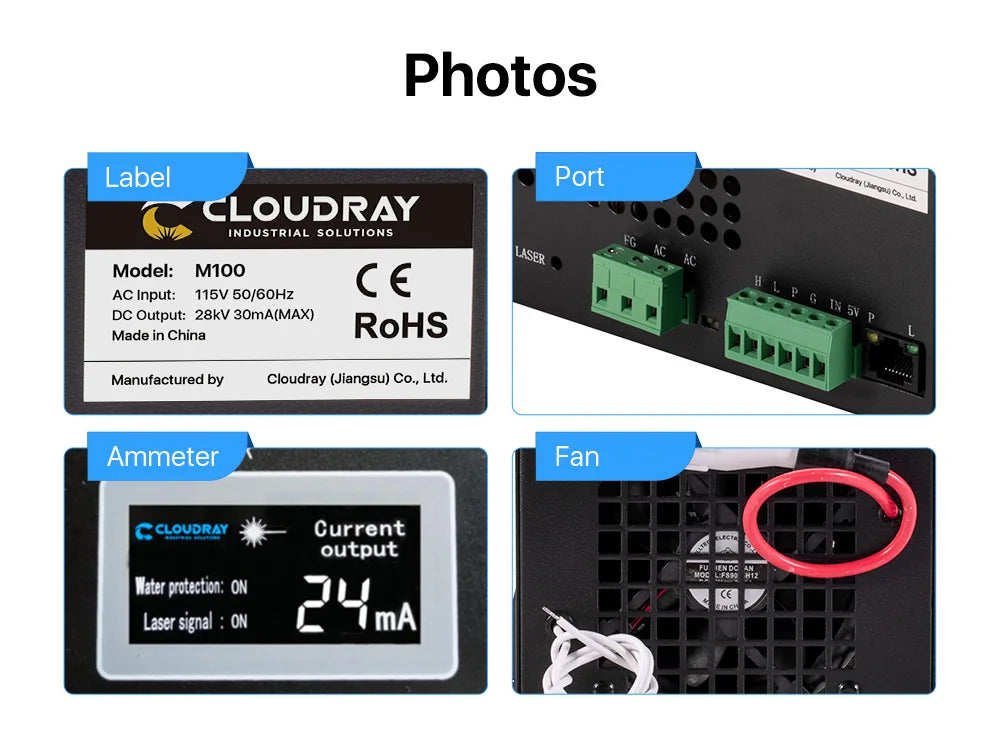 Cloudray 80-100W CO2 Laser Power Supply for CO2 Laser Engraving Cutting Machine M100W category
