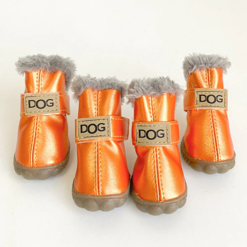 Winter Pet Dog Shoes Warm Snow Boots Waterproof Fur 4Pcs/Set Small Dogs Cotton Non Slip XS For ChiHuaHua Pug Pet Product PETASIA
