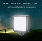 Ulanzi Vijim VL81 Mini LED Video Light On Camera Photo Studio Lighting Soft Diffuser Tiktok Youtube Livestream Vlog Light