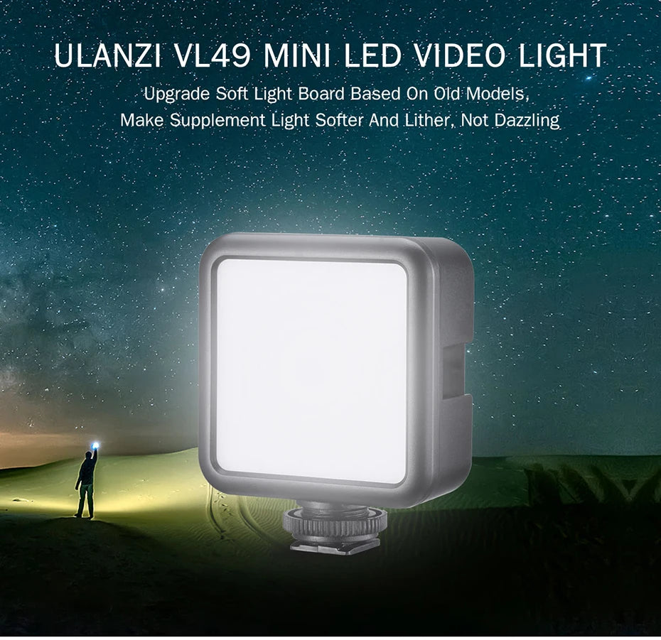 Ulanzi Vijim VL81 Mini LED Video Light On Camera Photo Studio Lighting Soft Diffuser Tiktok Youtube Livestream Vlog Light