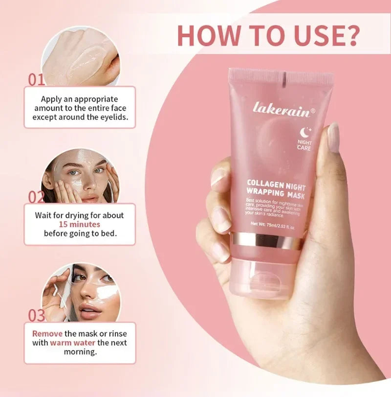Night Collagen Wrapper Mask Rejuvenation Moisturizing Brightening Korean Face Mask Skin Elasticity Facial Mask Beauty Skin Care