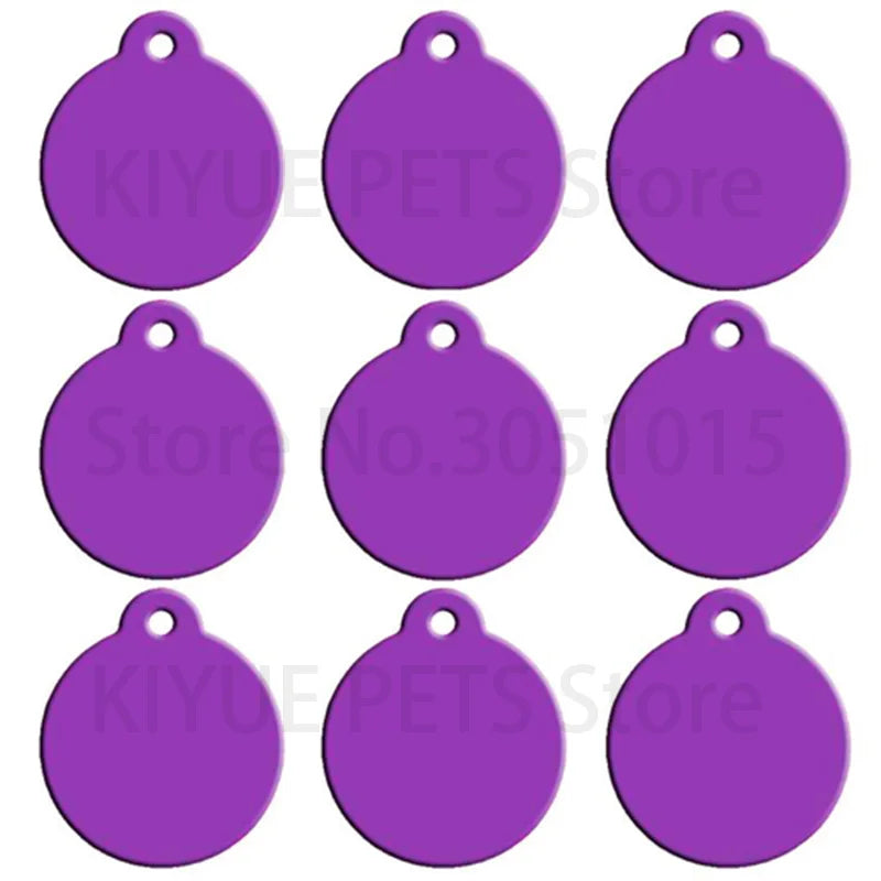 Wholesale 20pcs Pet Dog Cat Tag Id Aluminum Phone Personalized Supplies Alloy Round Shape Charm Keyrings Shop Lable Plate