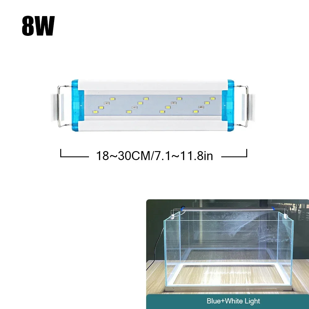 18-75CM Super Slim LEDs Aquarium Lighting Aquatic Plant Light Extensible Waterproof Clip on Lamp For Fish Tank 90-260V