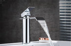 Basin Faucet Gold and white Waterfall Faucet Brass Bathroom Faucet Bathroom Basin Faucet Mixer Tap Hot and Cold Sink faucet