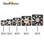 3D Printer Accessories Cooling Fan 5/12/24V 6015/5010/4010/3010/2510mm Fan Cooler Cooling Turbo Brushless Fans With 2Pin XH2.54