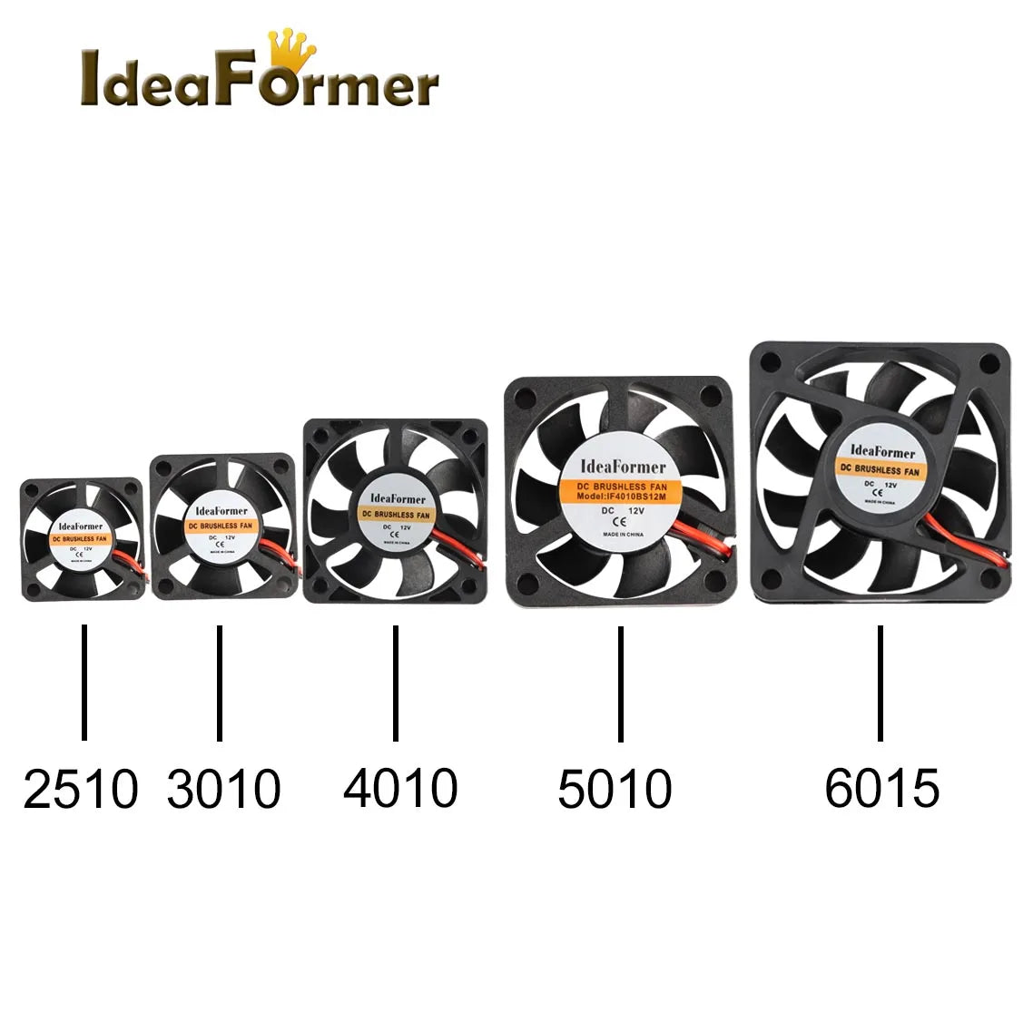 3D Printer Accessories Cooling Fan 5/12/24V 6015/5010/4010/3010/2510mm Fan Cooler Cooling Turbo Brushless Fans With 2Pin XH2.54