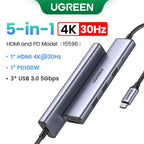 UGREEN Hub USB-C com Dual HDMI 8K/4K – Adaptador 10 em 1 com RJ45, USB 3.0, PD 100W, Dock para MacBook Pro, Air, Notebook – HUB USB