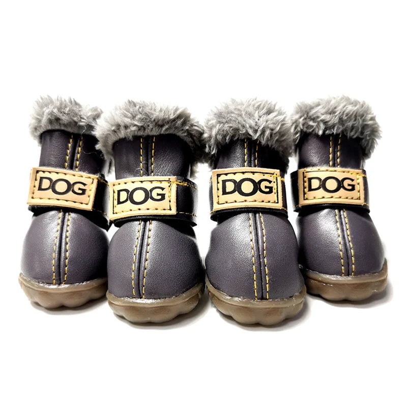 Winter Pet Dog Shoes Warm Snow Boots Waterproof Fur 4Pcs/Set Small Dogs Cotton Non Slip XS For ChiHuaHua Pug Pet Product PETASIA