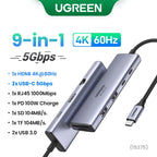UGREEN Hub USB-C com Dual HDMI 8K/4K – Adaptador 10 em 1 com RJ45, USB 3.0, PD 100W, Dock para MacBook Pro, Air, Notebook – HUB USB