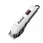 Máquina de Cortar Cabelo Kemei Profissional – Bivolt, Bateria 300 Min, Lâmina Inoxidável, Uso Seco e Molhado