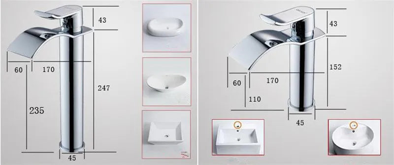 Basin Faucet Gold and white Waterfall Faucet Brass Bathroom Faucet Bathroom Basin Faucet Mixer Tap Hot and Cold Sink faucet