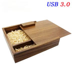Wood Album Style High Speed USB 3.0 4GB 8GB 16GB Fashion Gift 32GB 64GB USB+BOX Wedding Photography Free Custom LOGO