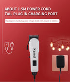 Máquina de Cortar Cabelo Kemei Profissional – Bivolt, Bateria 300 Min, Lâmina Inoxidável, Uso Seco e Molhado