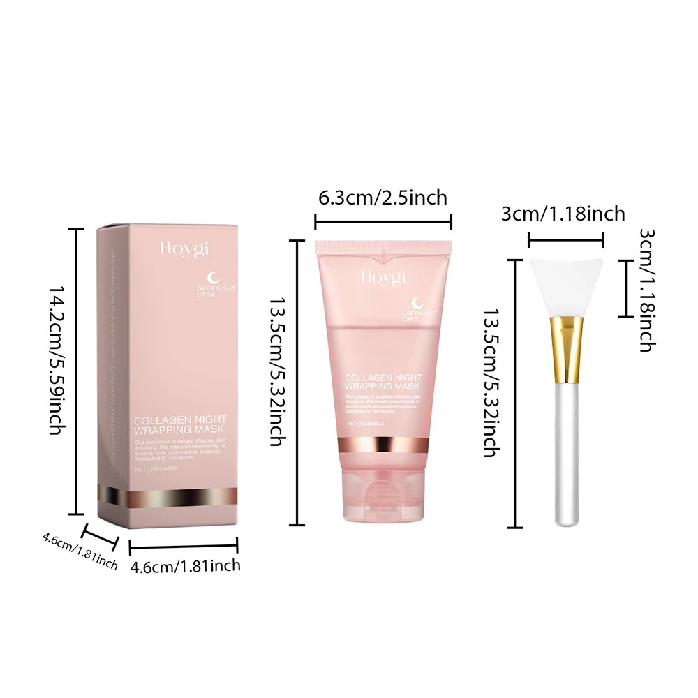 Collagen Peel Off Facial Mask + Kojic Acid Turmeric Overnight Wrapping Mask Anti Aging Nourishes Glowing Skin Peel Off Face Mask