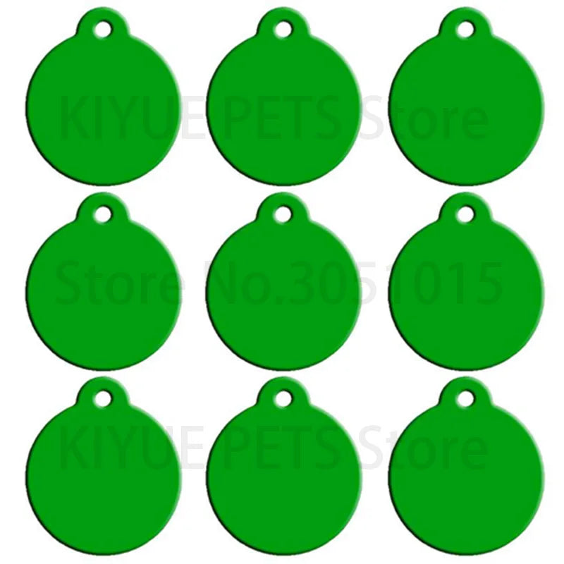 Wholesale 20pcs Pet Dog Cat Tag Id Aluminum Phone Personalized Supplies Alloy Round Shape Charm Keyrings Shop Lable Plate