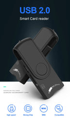 Rocketek USB 2.0 Smart Card Reader micro SD/TF memory ID Bank EMV electronic DNIE dni citizen sim cloner connector adapter
