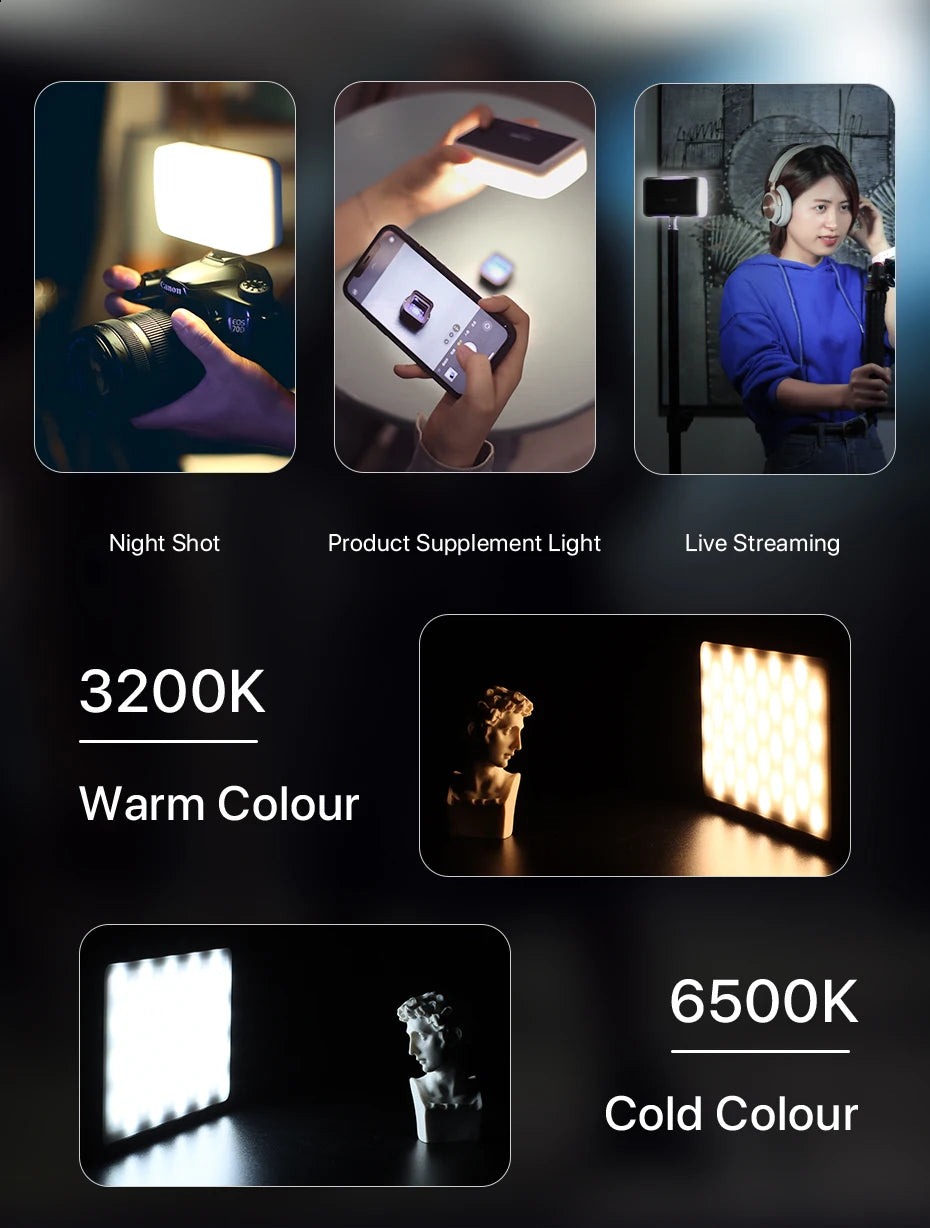 Ulanzi Vijim VL81 Mini LED Video Light On Camera Photo Studio Lighting Soft Diffuser Tiktok Youtube Livestream Vlog Light