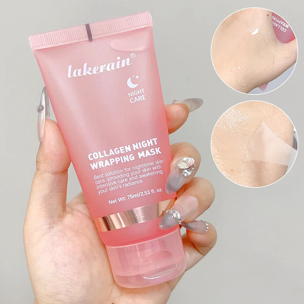 Collagen Overnight Wrapping Mask Deep Moisturizing Peel Off Facial Mask Korean Face Skin Care Masks Hydrating Night Care Masks