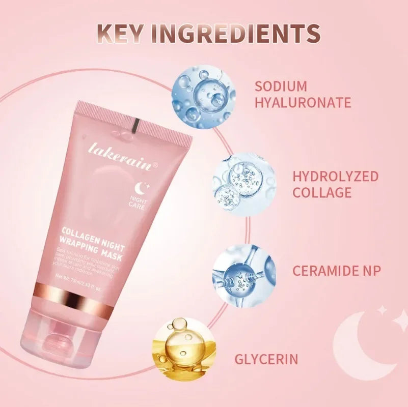 Night Collagen Wrapper Mask Rejuvenation Moisturizing Brightening Korean Face Mask Skin Elasticity Facial Mask Beauty Skin Care