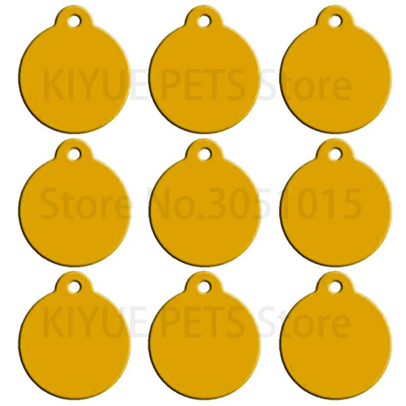 Wholesale 20pcs Pet Dog Cat Tag Id Aluminum Phone Personalized Supplies Alloy Round Shape Charm Keyrings Shop Lable Plate