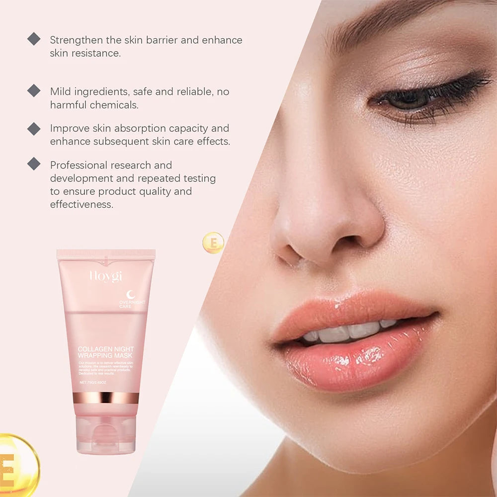 150ml Night Collagen Wrapping Mask Skin Rejuvenation Moisturizing Brightening Korean Face Mask Firming Skin Peel-Off Facial Mask