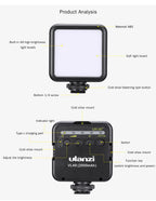 Ulanzi Vijim VL81 Mini LED Video Light On Camera Photo Studio Lighting Soft Diffuser Tiktok Youtube Livestream Vlog Light