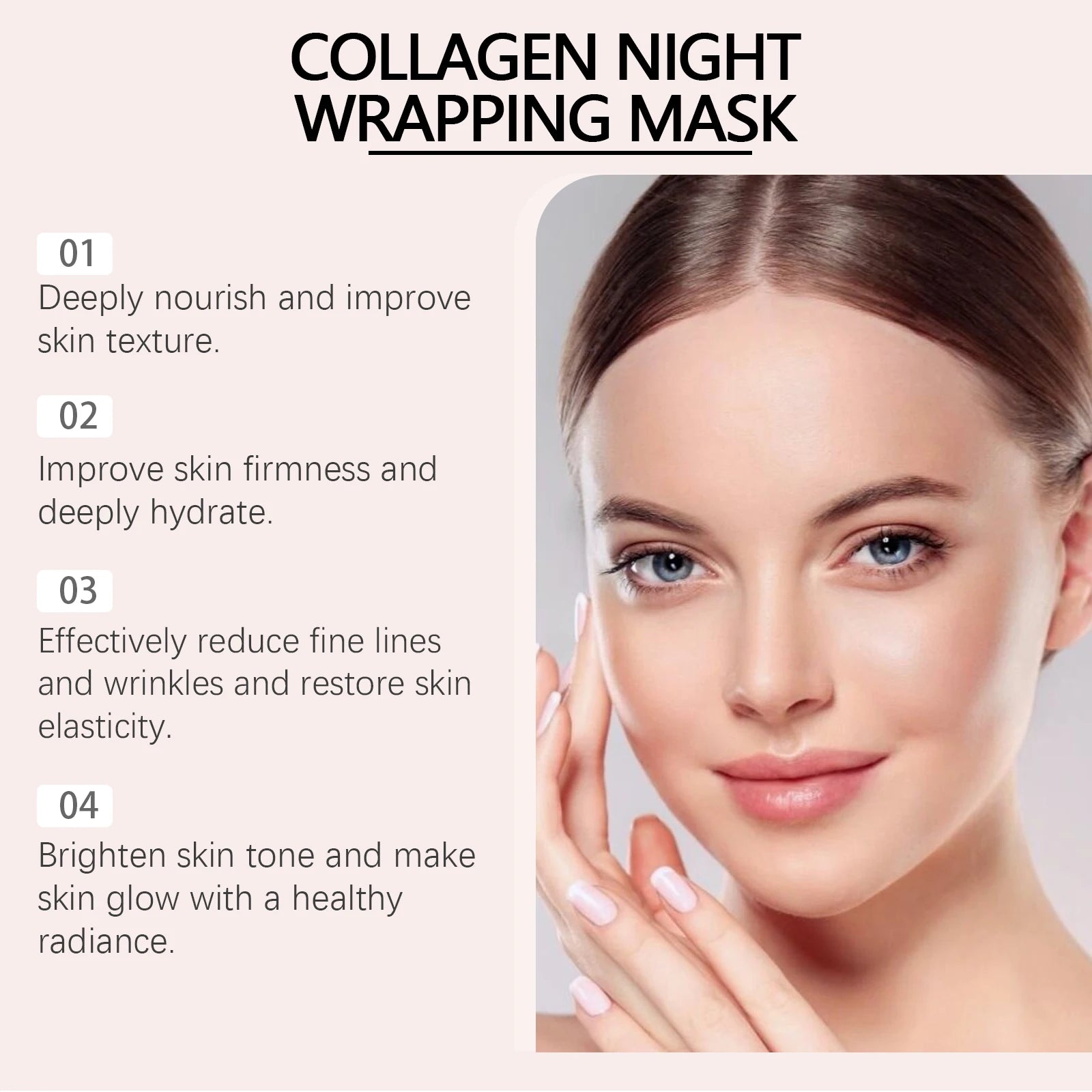 Collagen Peel off Mask Oil-Control Pore Shrinking Blackhead Removal Firming Lifting Moisturizing Brightening Night Wrapping Mask
