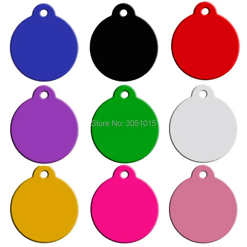 Wholesale 20pcs Pet Dog Cat Tag Id Aluminum Phone Personalized Supplies Alloy Round Shape Charm Keyrings Shop Lable Plate