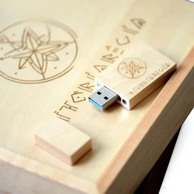 Wood Album Style High Speed USB 3.0 4GB 8GB 16GB Fashion Gift 32GB 64GB USB+BOX Wedding Photography Free Custom LOGO