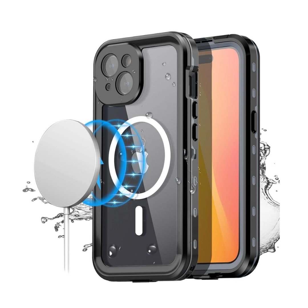 Capa à Prova D'água MagSafe para iPhone - Preto Modelo do iPhone:15
